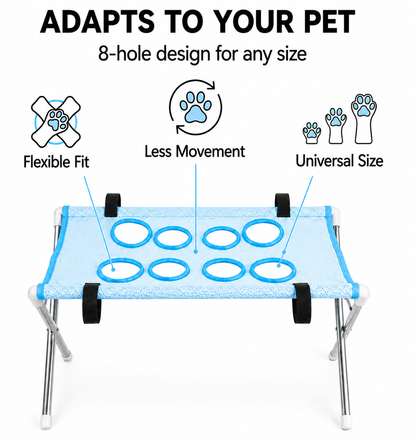PawNest folded frame showing compact storage